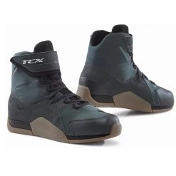 TCX District Waterproof Motorcycle Boots (Gunmetal/Brown)