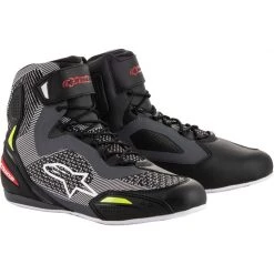 Alpinestars Faster 3 Rideknit Shoes (Black|Grey|Flo Red)