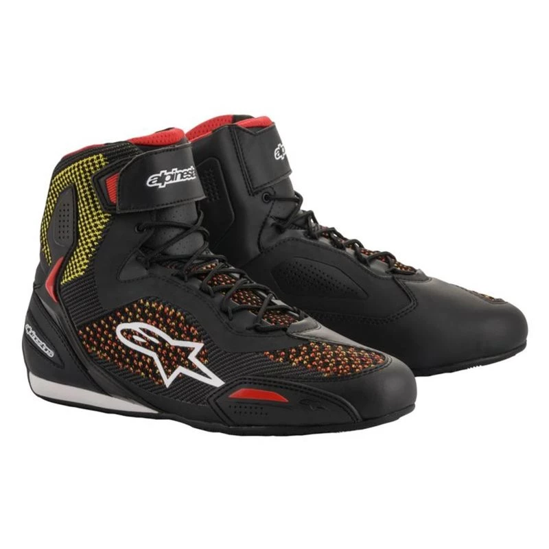 Alpinestars Faster 3 Rideknit Shoes (Black/Yellow/Red) 1 Alpinestars Faster 3 Rideknit Shoes (Black/Yellow/Red)